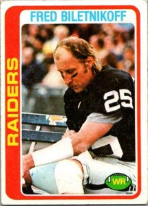 1978 Topps Football Card Fred Biletnikoff Oakland Raiders sk7409