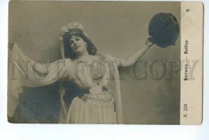 497454 Marie PETIPA Russian BALLET DANCER Tambourine Vintage PHOTO postcard