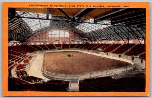 Columbus Ohio 1940s Postcard Interior Coliseum Ohio State Fair Grounds