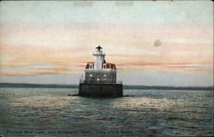 Bridgeport Connecticut CT Penfield Reef Light Lighthouse c1910 Vintage Postcard