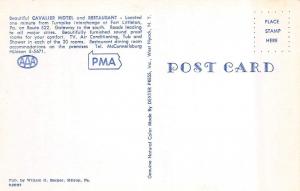 FORT LITTLETON, PA Pennsylvania  CAVALIER MOTEL Room & Cafe  c1950's Postcard 