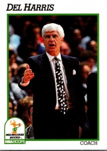 1991 NBA Basketball Card Del Harris Coach Milwaukee Bucks sun0632
