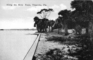 Titusville Florida scenic view along the river front antique pc BB2279