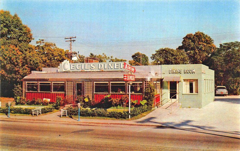 Bradenton FL Cecil's Diner Restaurant on U. S. 301 Postcard
