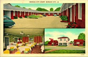 Morgan City Court Motor Tourist Motel US 90 Louisiana Color Linen Postcard S19