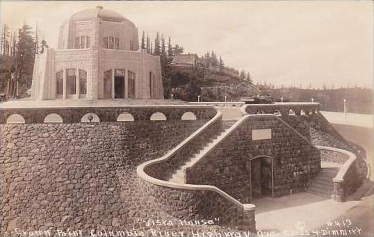 Oklahoma Vista House Columbia River Highway Real Photo RPPC