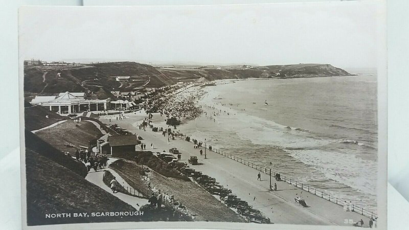 Vintage Rp Postcard Promenade North Bay Scarborough Real Photo