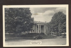 SMITHPORT PENNSYLVANIA PA. COLONIAL HOTEL OLD CARS VINTAGE POSTCARD