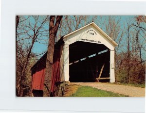 Postcard Bowsher Ford Bridge, Kingman, Indiana