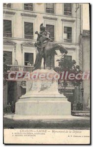 Old Postcard Chalon sur Saone Monument of Defense