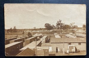 Mint Australia  Postcard RPPC WW1 Australian Troops Camp Barracks View