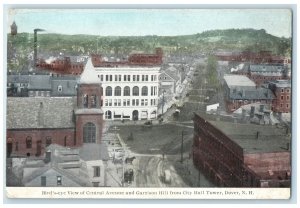 c1910 Birds Eye View Central Avenue Garrison Hill Dover New Hampshire Postcard