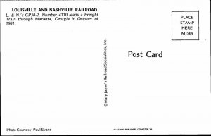 Postcard TRAIN SCENE Marietta Georgia GA AK8814