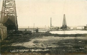 Postcard RPPC 1910 California Coalinga Lucile Oil Company occupational CA24-2854