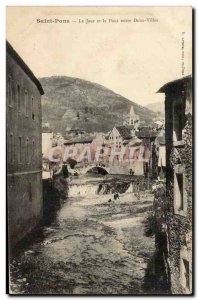 Saint Pons Old Postcard The Jaur and the bridge between two cities