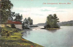 Worcester Massachusetts Lake Quinsigamond Scenic View Vintage Postcard JA7471879