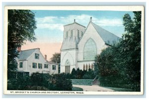 Entrance Of St. Bridget's Church And Rectory Lexington Massachusetts MA Postcard