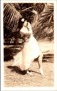 Real Photo Postcard Hawaiian Hula Dancer in Hawaii