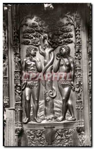 Old Postcard Auch Cathedrale Some Statues Wooden Sculpt of Adam and Eve in th...