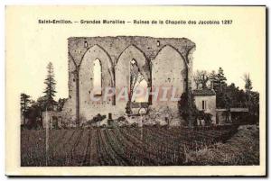 Postcard Old Saint Emilion Great Walls Ruins of the chapel of the Jacobins in...