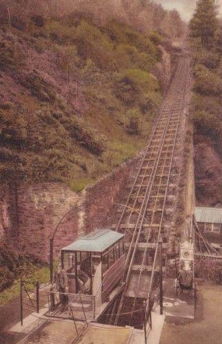 Lynmouth Cliff Railway Devon Train Vintage Postcard