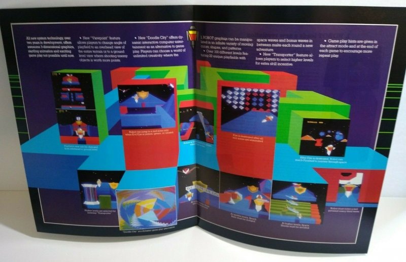 I Robot Arcade FLYER Atari Original 1984 NOS Retro Space Age Video Game Artwork 