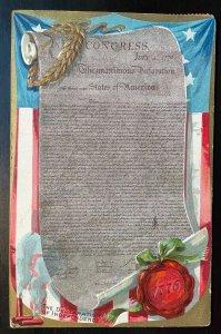 Vintage Victorian Postcard 1911 - Declaration of Independence