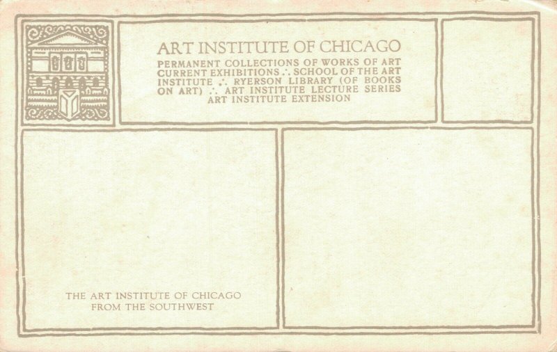 USA - The Art Institute of Chicago From the Southwest Vintage Postcard 04.15