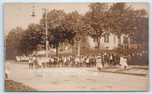 RPPC Daredevil Students School Climbing Pole Real Photo Postcard