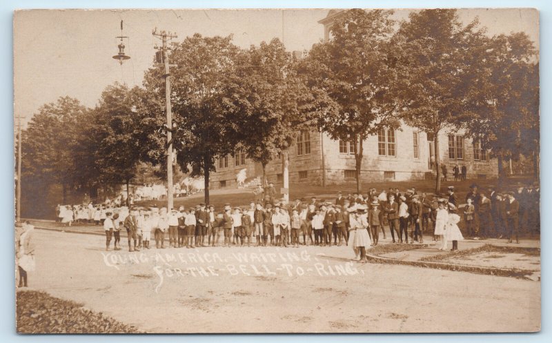 RPPC Daredevil Students School Climbing Pole Real Photo Postcard