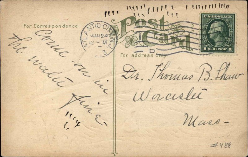 Atlantic City New Jersey NJ Bathing Beauty Comic Risque c1910 Vintage Postcard 