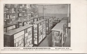 Milwaukee WI Wisconsin Diederich-Schaefer Co. Book Dept.Postcard F11