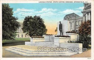 Lincoln Statue, State Capitol Springfield, IL, USA 1932 light postal marking ...