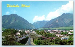 WAILUKU, Maui HI Hawaii ~ BIRDSEYE VIEW  c1960s  Postcard
