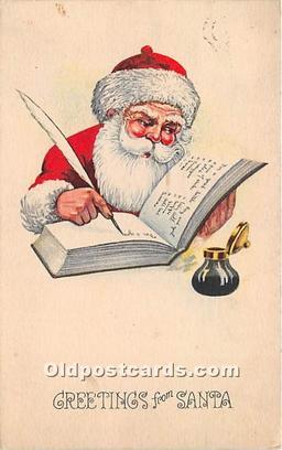 Santa Claus Postcard Old Vintage Christmas Post Card Postal Used Unknown
