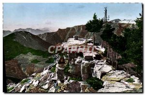 Old Postcard Peira Cava The table & # 39orientation and the Alpine chain