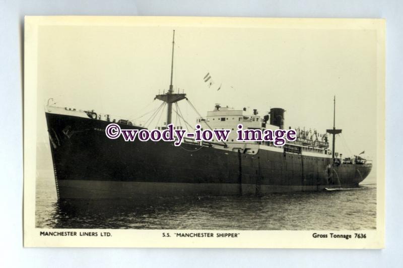 pf0140 - Manchester Liners Cargo Ship - Manchester Shipper built 1943 - postcard