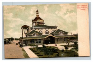 Vintage 1910's Postcard Panoramic View of the City Market San Antonio Texas