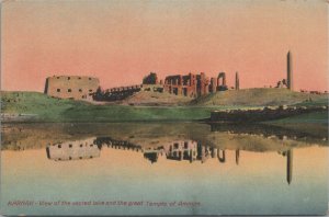 Postcard View Sacred Lake and the Great Temple of Ammon Karnak Egypt