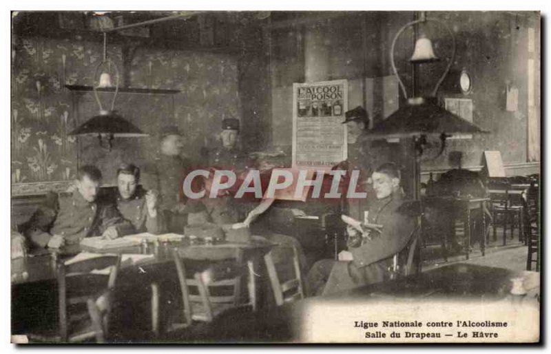 Le Havre - National League against the & # 39alcoolisme - Room of Flag Old Po...