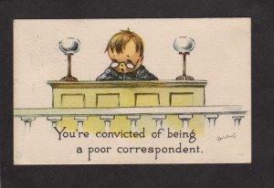 Artist Signed Charles Twelvetrees Judge Poor Correspondent Postcard Comic 1917