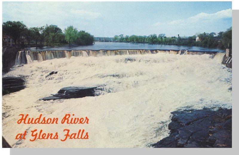 Glens Falls, New York/NY Postcard, Hudson River/Cooper's Cave