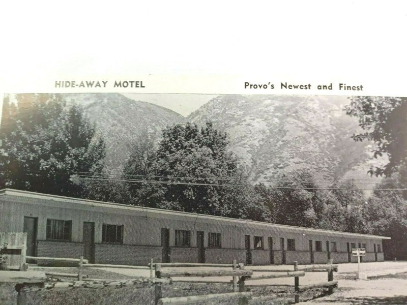 Vintage Postcard Hide-Away Motel Provo's Newest and Finest Provo Utah