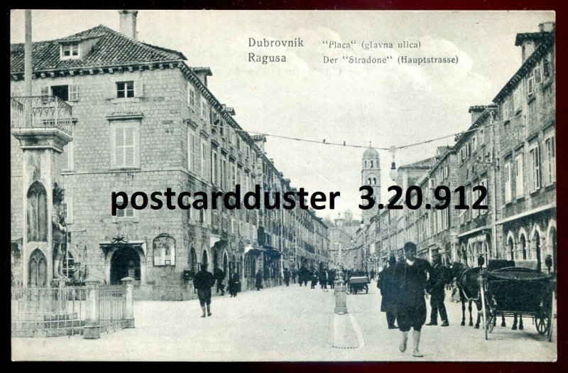 h5021 - CROATIA Dubrovnik/ Ragusa Postcard 1910s Town Square