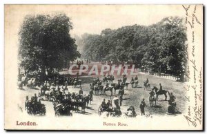 Great Britain London London Old Postcard Rotton row (horses horse horse)