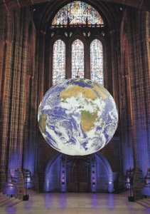 Liverpool Cathedral Giant World Geography Globe Model Postcard