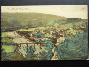 Monmouthshire TINTERN ABBEY & VILLAGE - Old Postcard