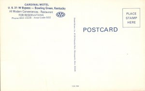 Vintage Postcard Cardinal Motel Building Car Parking Bowling Green Kentucky KY