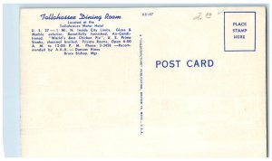 c1950's Tallahassee Dining Room Tallahassee Motor Hotel Florida FL Postcard