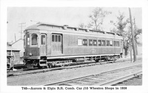 1950s Aurora & Elgin Railroad Car #10 Boyar Transpiration Postcard 22-11708